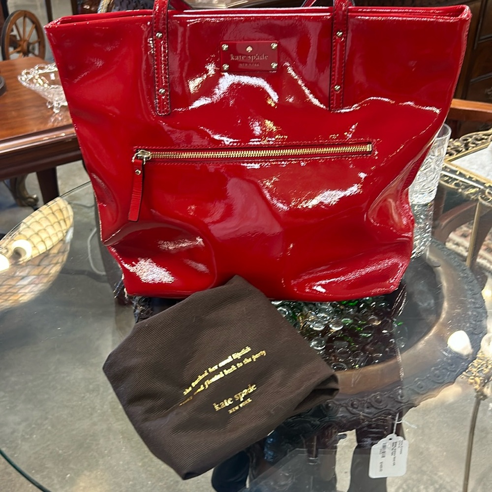 Kate Spade XL Tote Purse with Dust Bag Red